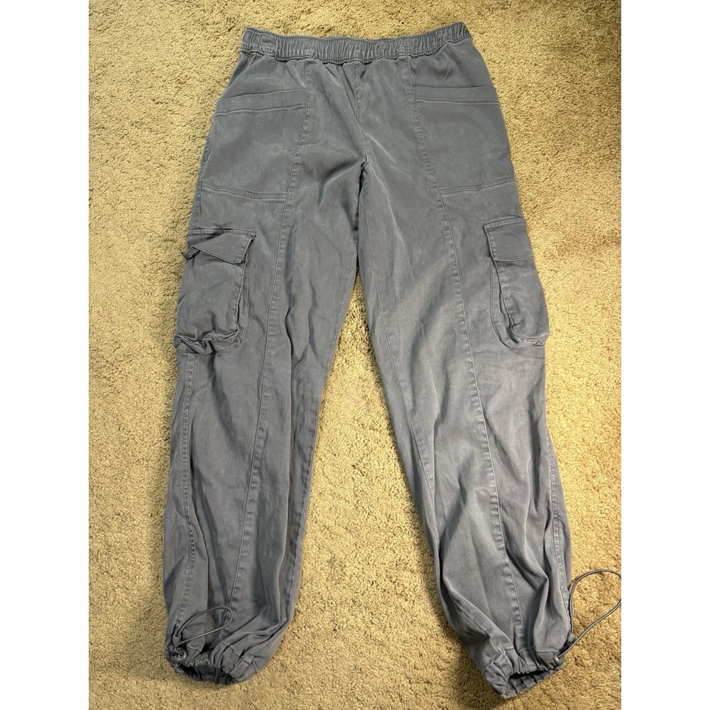 C&C California Cargo Jogger Pants Small Gray Drawstring Lightweight Travel Y2K